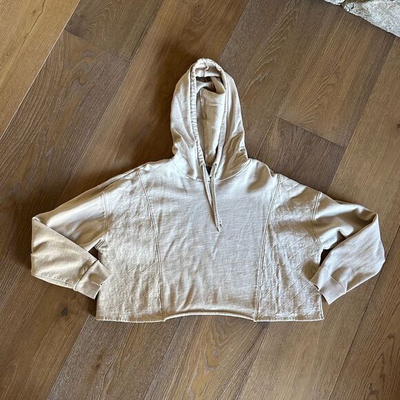Wild Fable Cropped Hooded Sweatshirt in Wheat - Picture 6 of 6